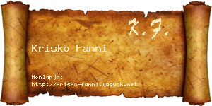 Krisko Fanni névjegykártya